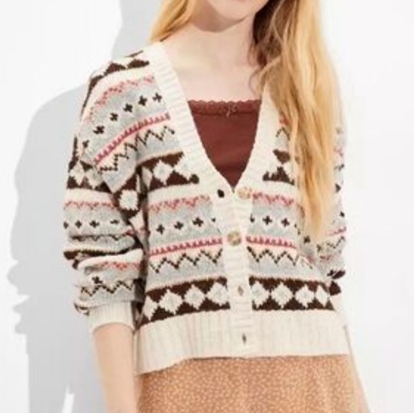 American Eagle Patterned Knit Cardigan Small - Picture 1 of 6